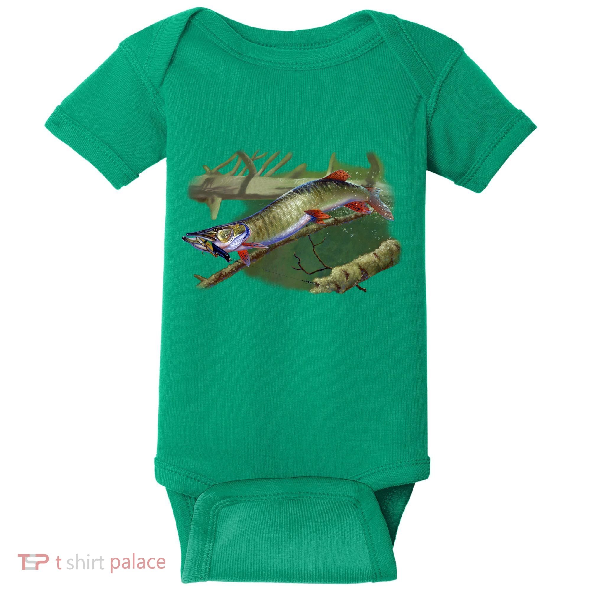 Musky Escape Route Fishing Baby Bodysuit