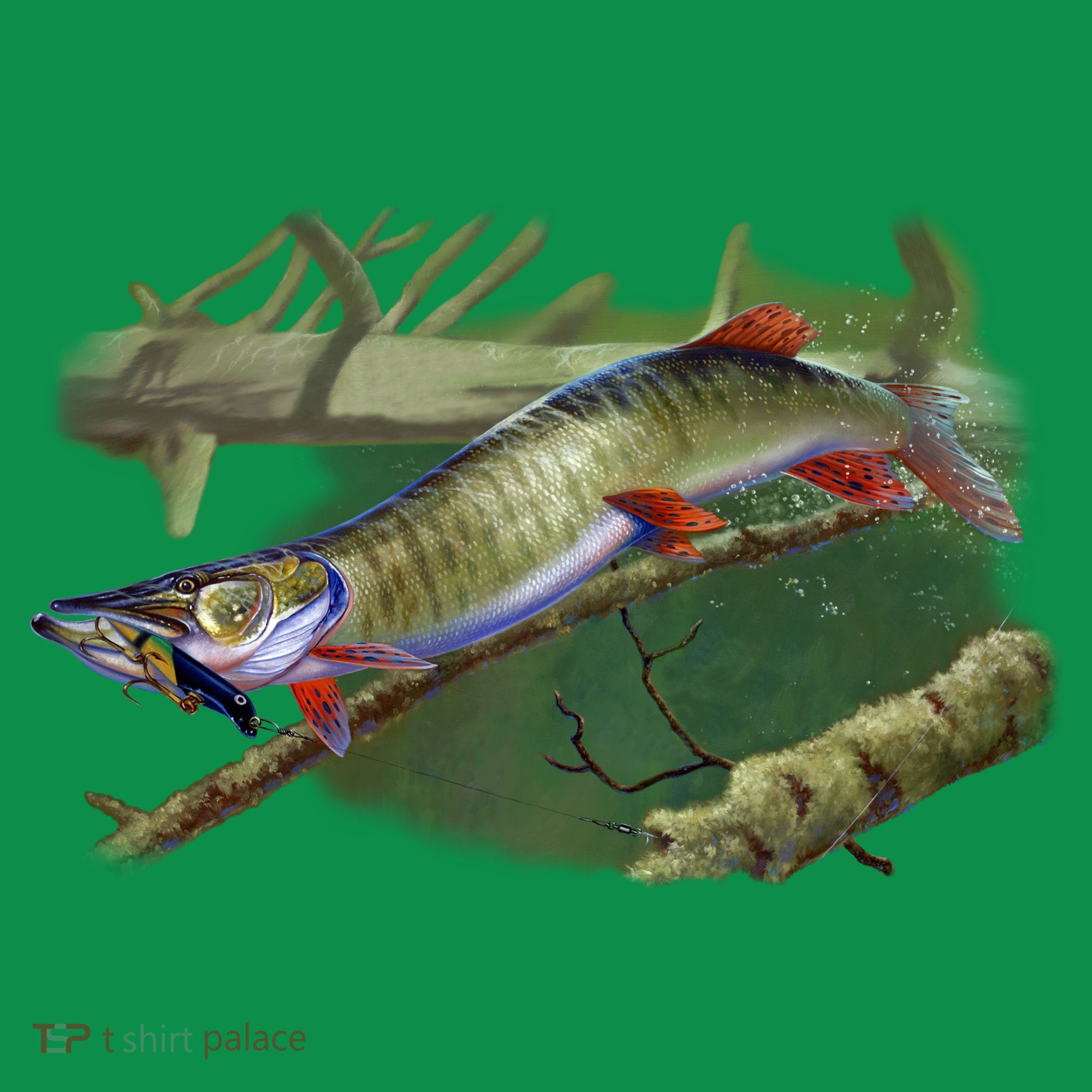 Musky Escape Route Fishing Women's T-Shirt