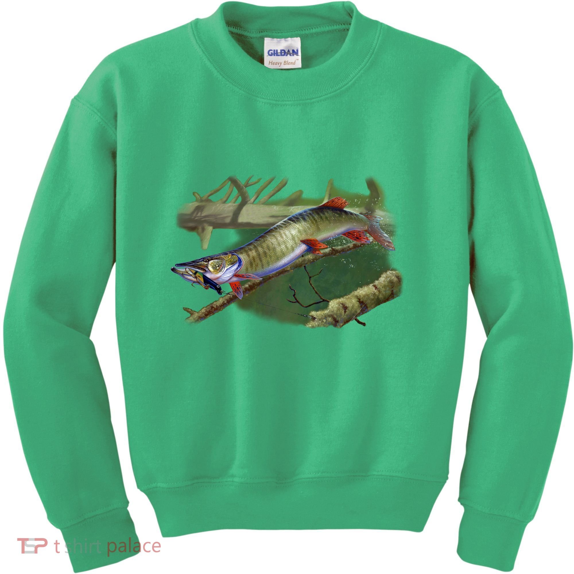 Musky Escape Route Fishing Kids Sweatshirt