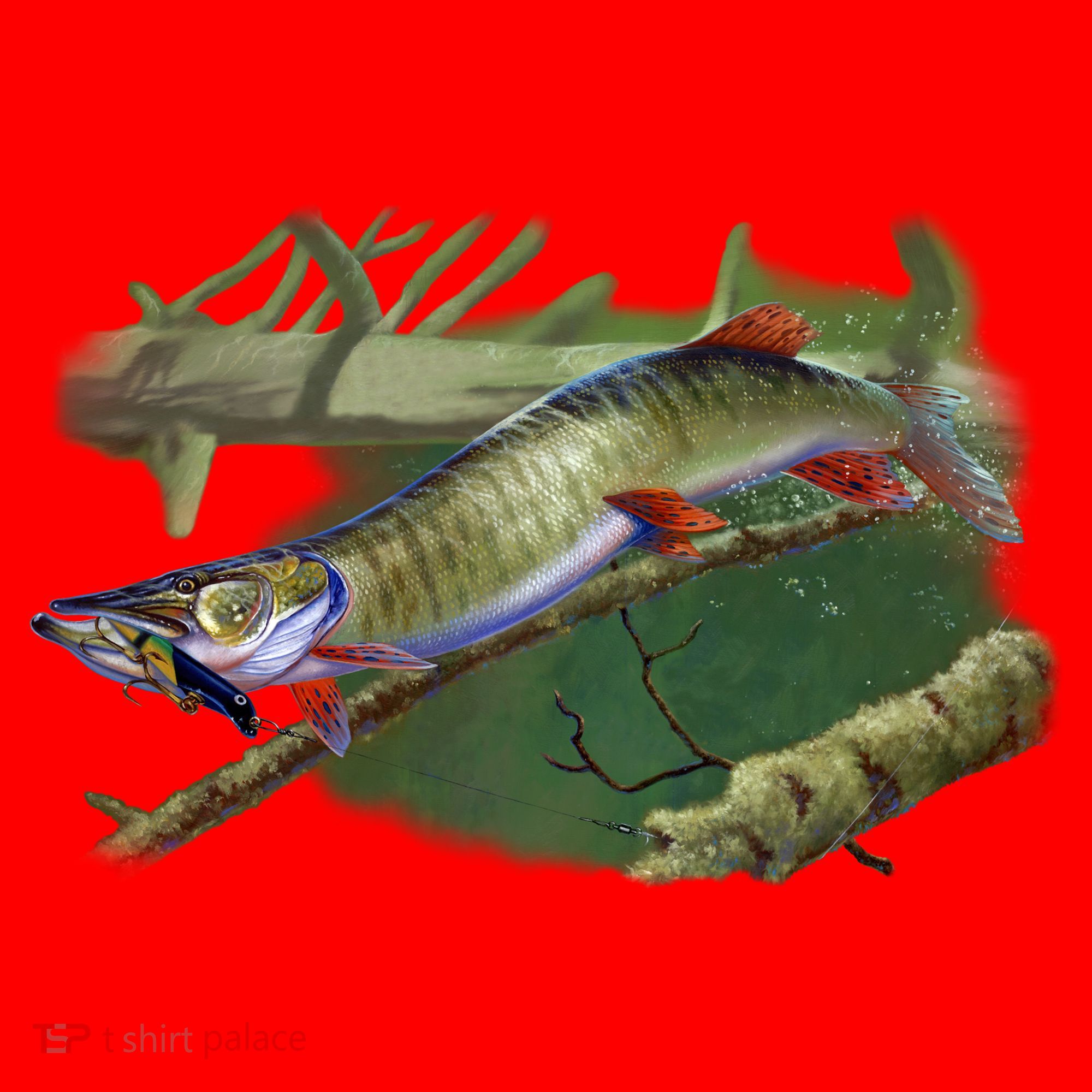 Musky Escape Route Fishing Santa Hat