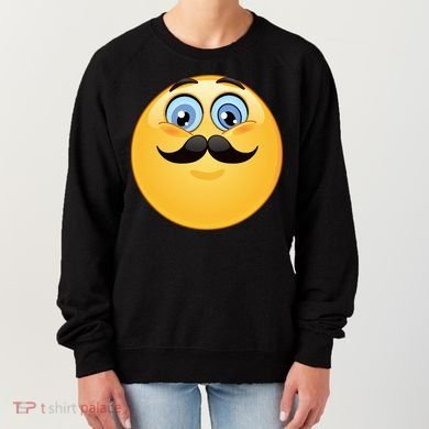 Mustache Emoji Smiley Face Women's Sweatshirt