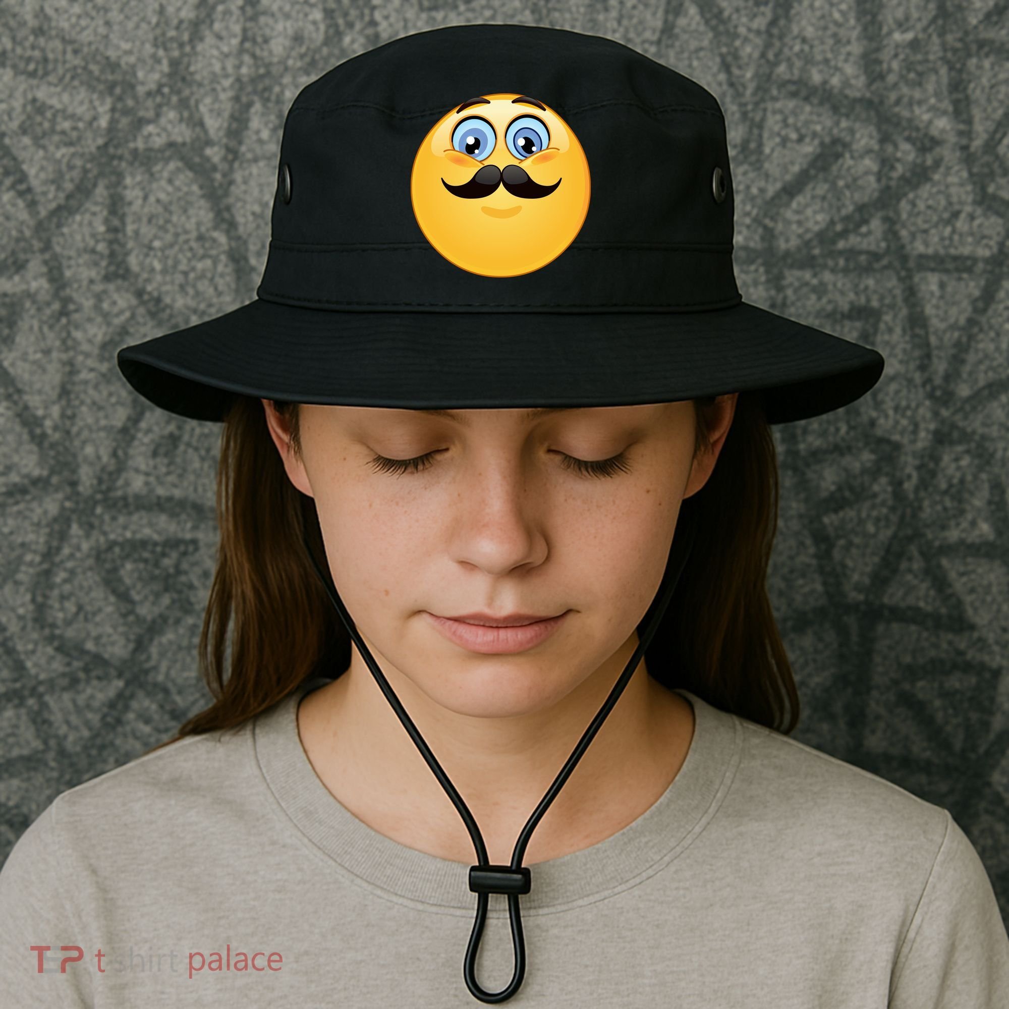 Mustache Emoji Smiley Face Bucket Hat
