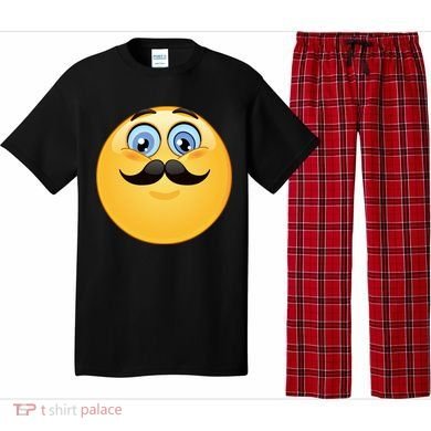Mustache Emoji Smiley Face Pajama Set