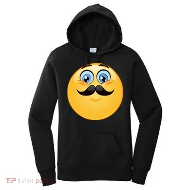 Mustache Emoji Smiley Face Women's Hoodie