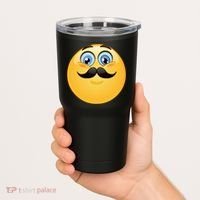 Mustache Emoji Smiley Face Tumbler thumb 2