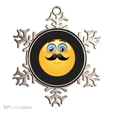 Mustache Emoji Smiley Face Ornament