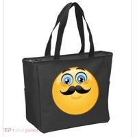 Mustache Emoji Smiley Face Tote Bag thumb 2