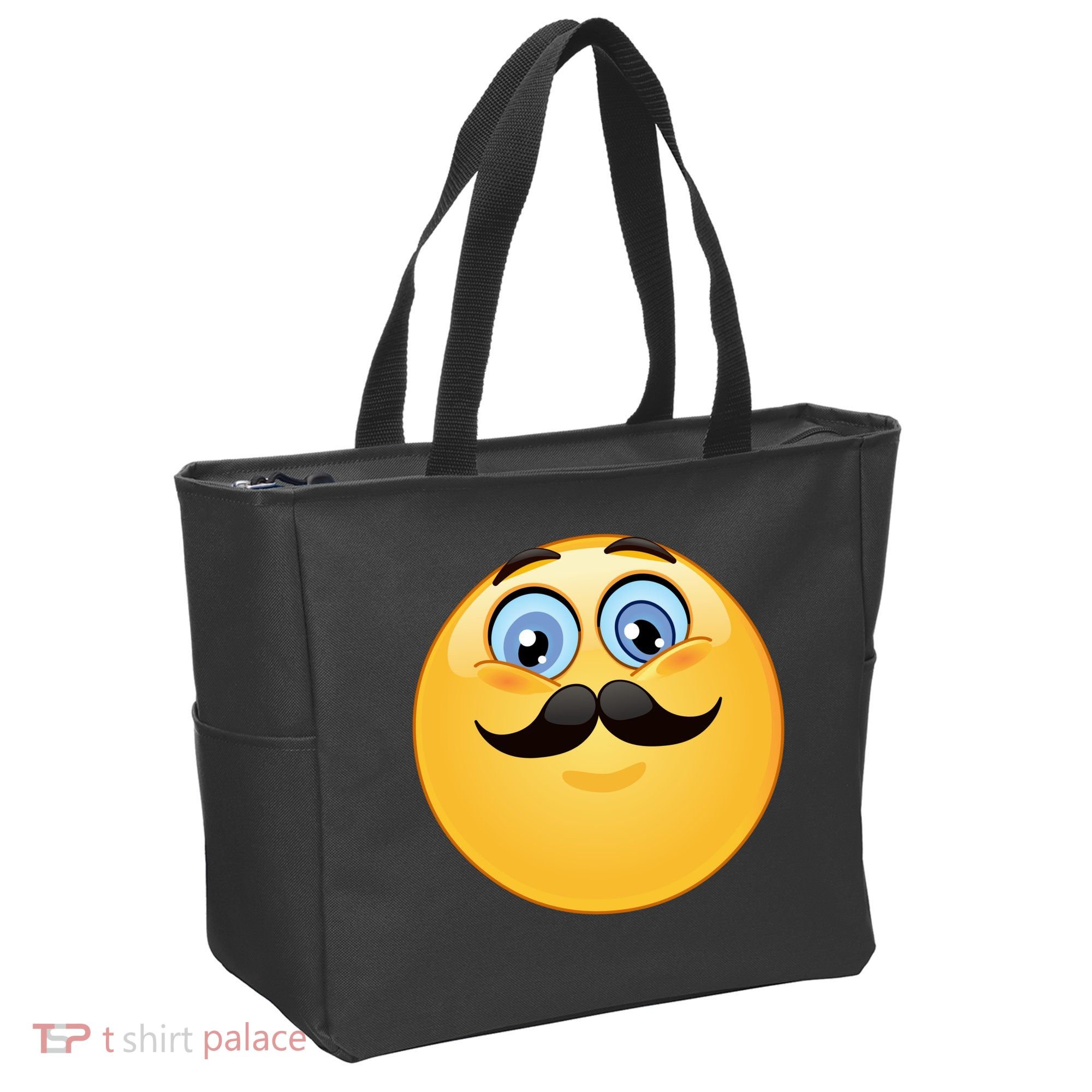 Mustache Emoji Smiley Face Tote Bag