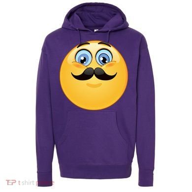 Mustache Emoji Smiley Face Hoodie