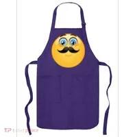 Mustache Emoji Smiley Face Apron thumb 0