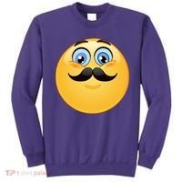 Mustache Emoji Smiley Face Sweatshirt thumb 0