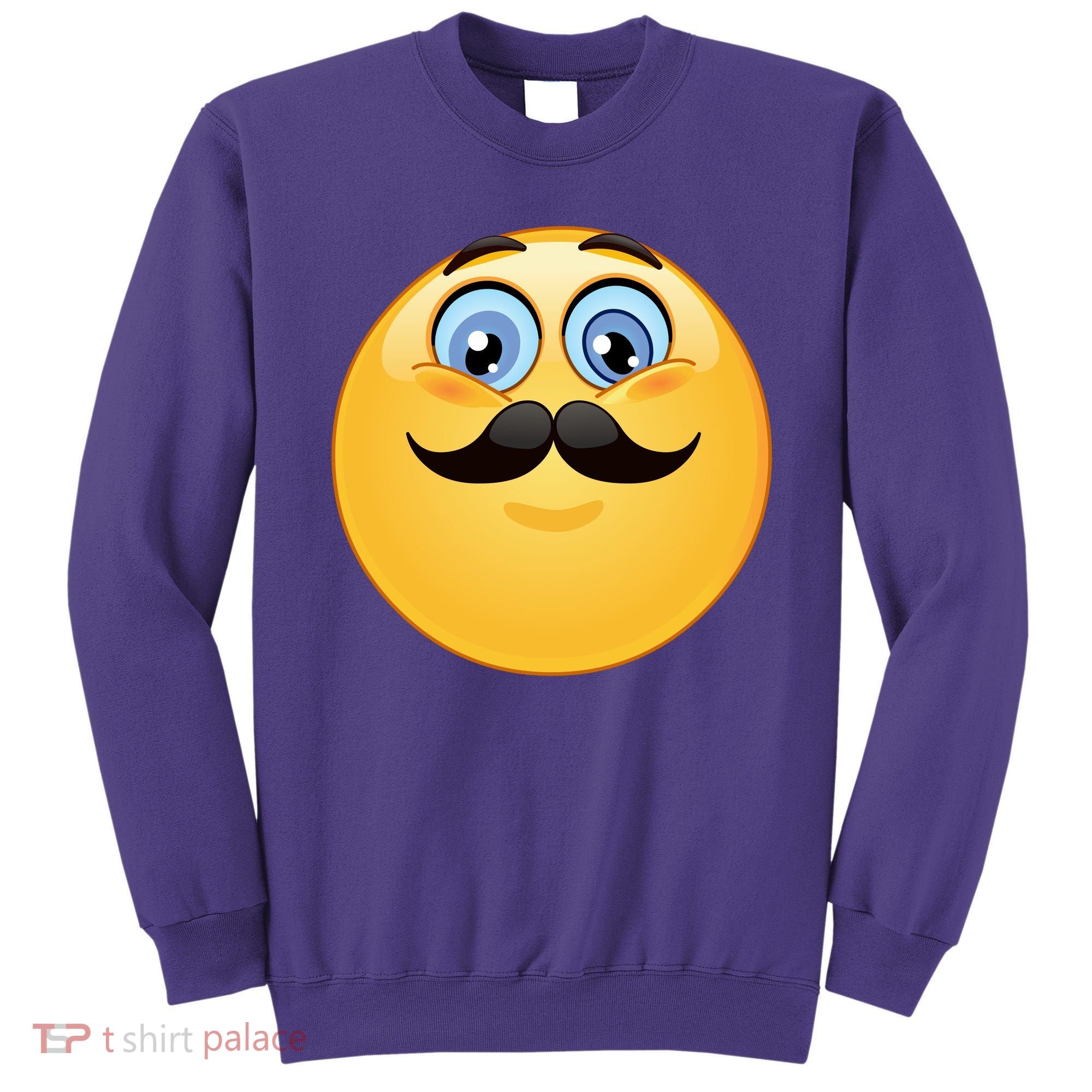 Mustache Emoji Smiley Face Sweatshirt