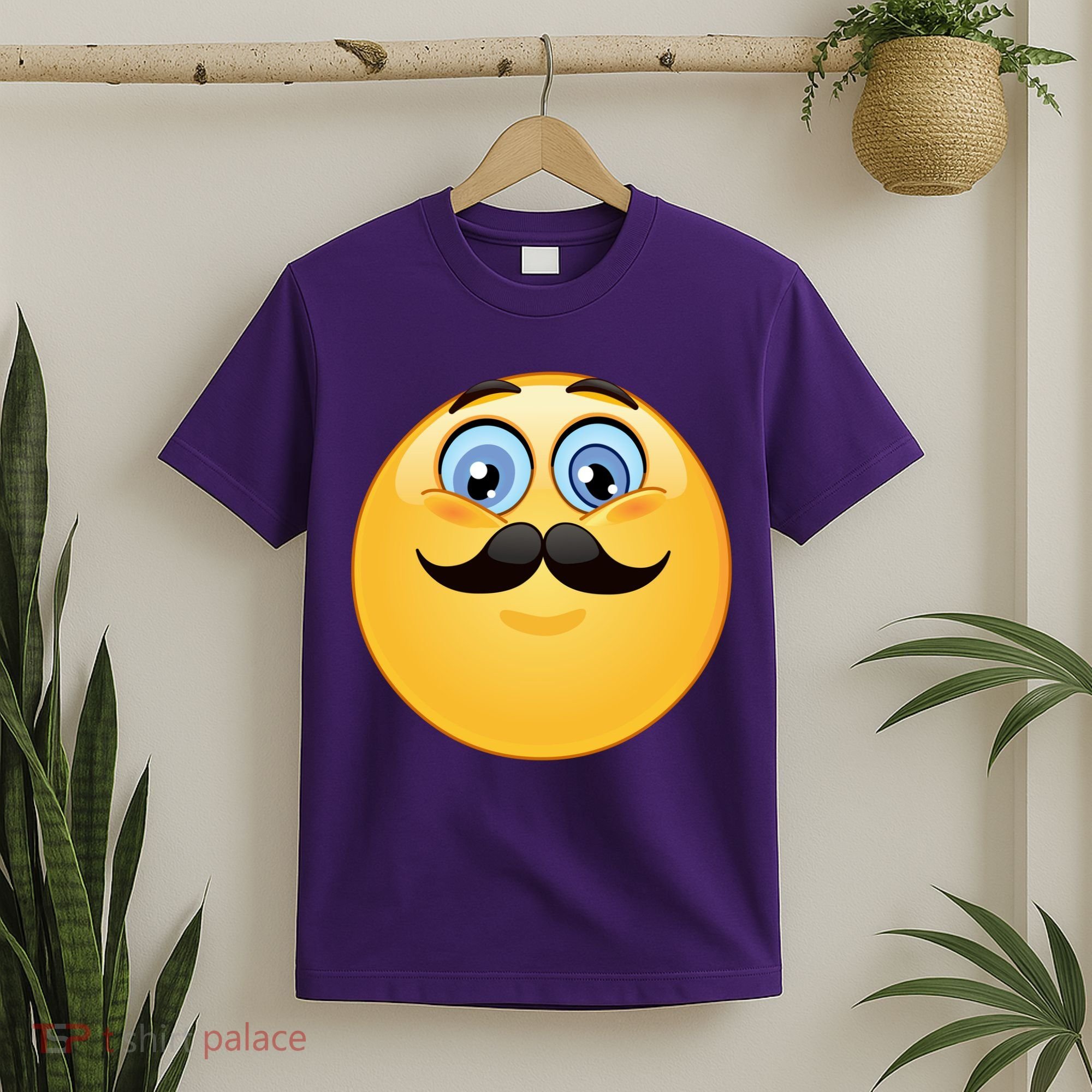 Mustache Emoji Smiley Face T-Shirt