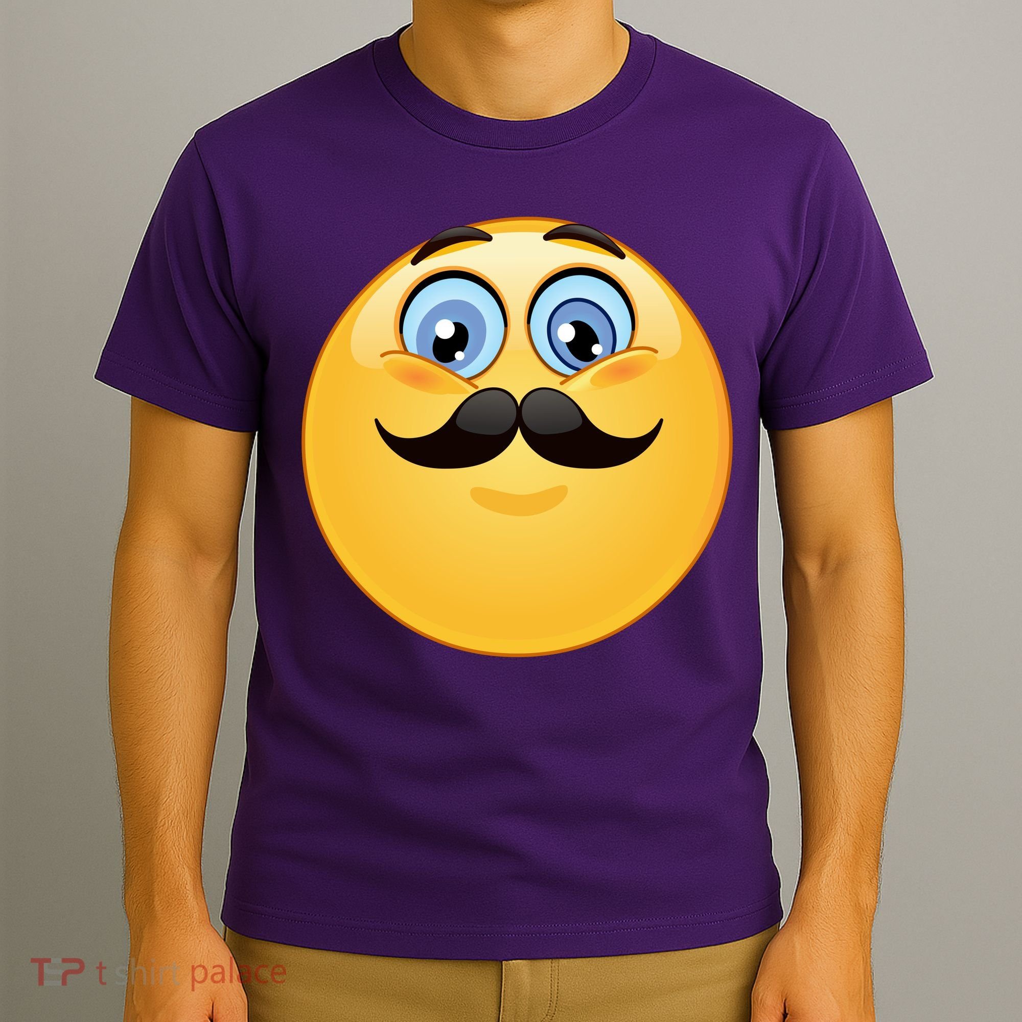 Mustache Emoji Smiley Face T-Shirt