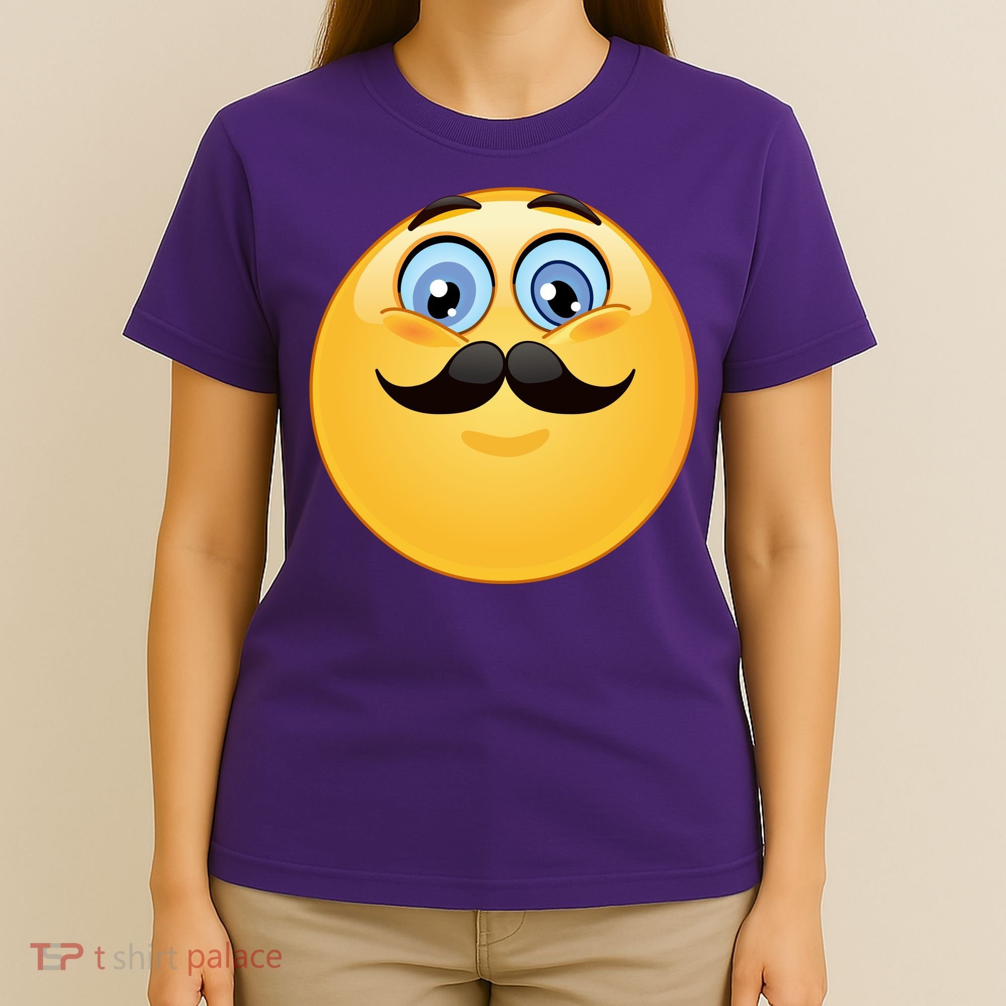Mustache Emoji Smiley Face T-Shirt