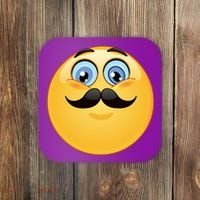 Mustache Emoji Smiley Face Coaster thumb 0