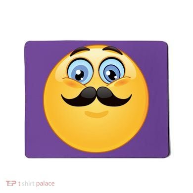 Mustache Emoji Smiley Face Mousepad
