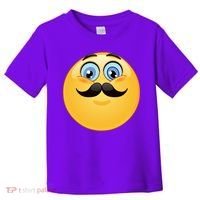Mustache Emoji Smiley Face Toddler T-Shirt thumb 0