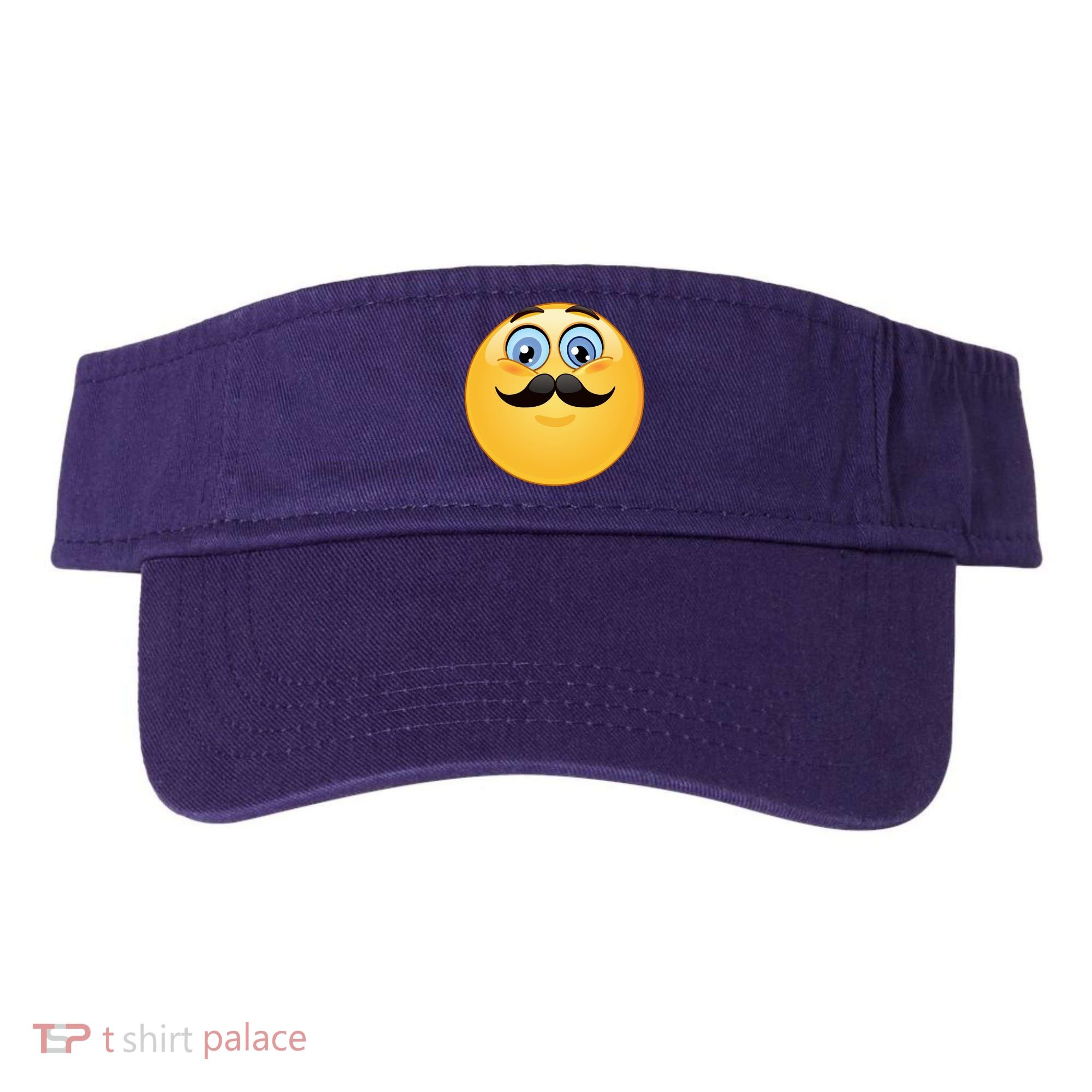 Mustache Emoji Smiley Face Visor