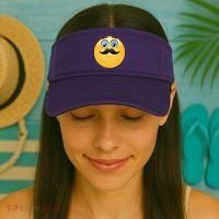 Mustache Emoji Smiley Face Visor thumb 2