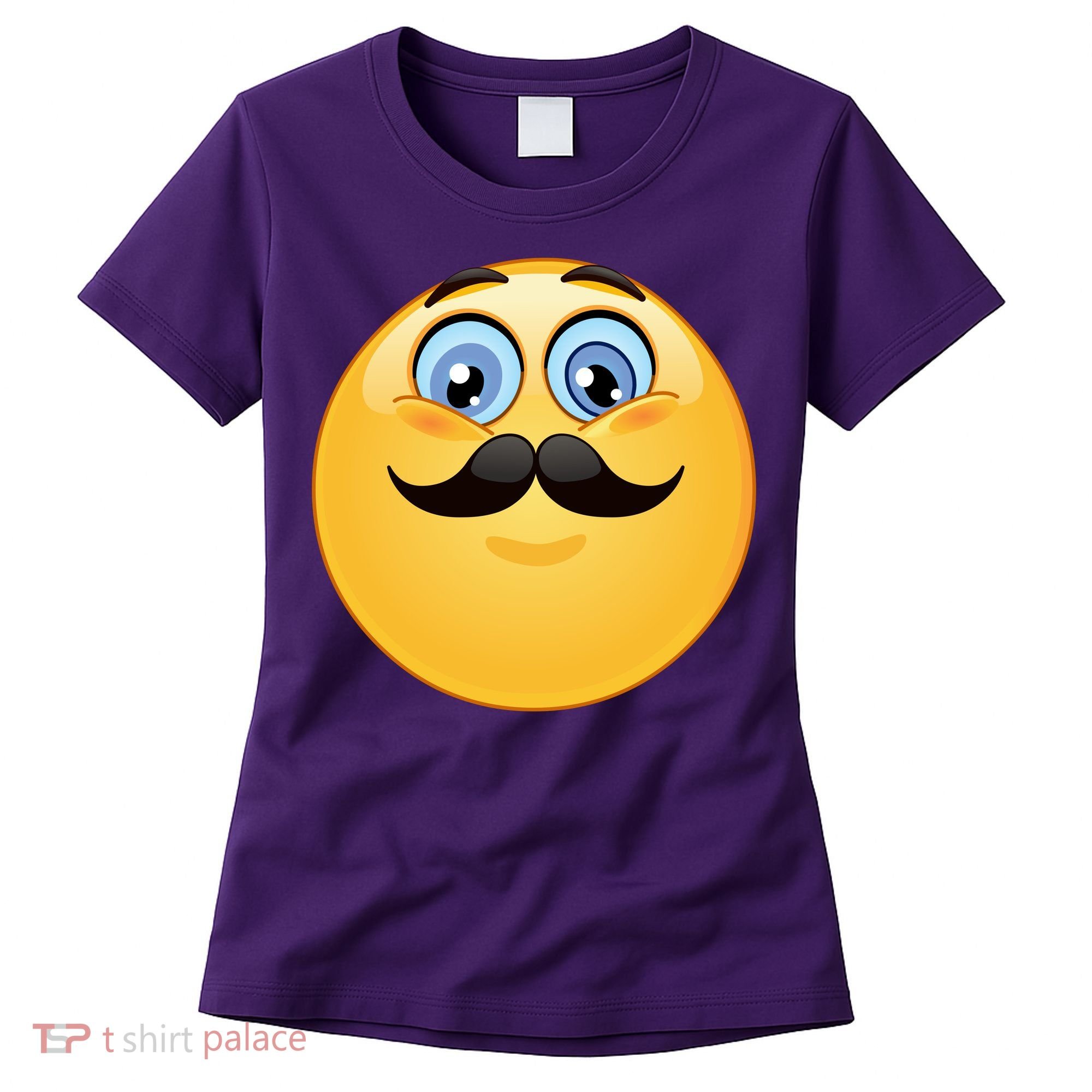 Mustache Emoji Smiley Face Women's T-Shirt