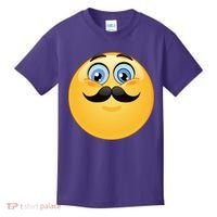 Mustache Emoji Smiley Face Kids T-Shirt thumb 0