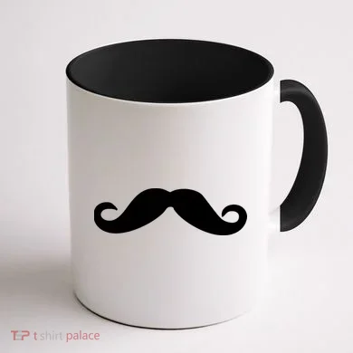 Mustache Logo Coffee Mug back
