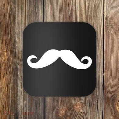 Mustache Logo Coaster