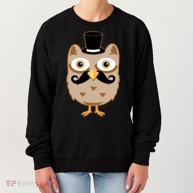 Mustache Owl With Hat Women's Sweatshirt