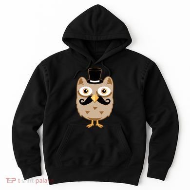 Mustache Owl With Hat Hoodie