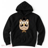 Mustache Owl With Hat Hoodie thumb 0