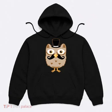 Mustache Owl With Hat Hoodie