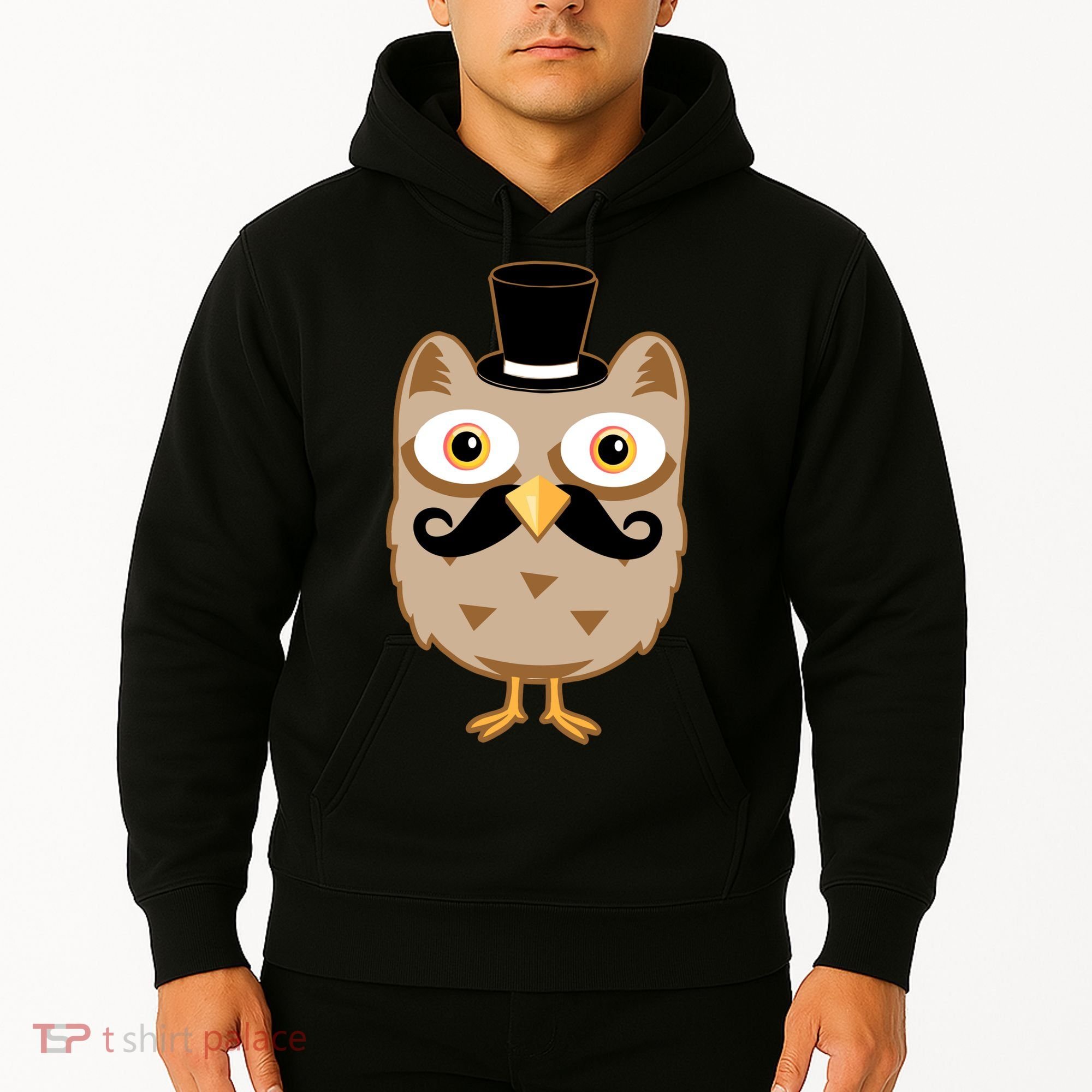Mustache Owl With Hat Hoodie
