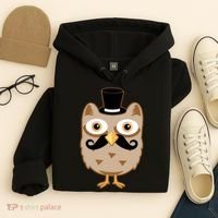 Mustache Owl With Hat Hoodie thumb 4