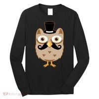 Mustache Owl With Hat Long Sleeve Shirt thumb 0