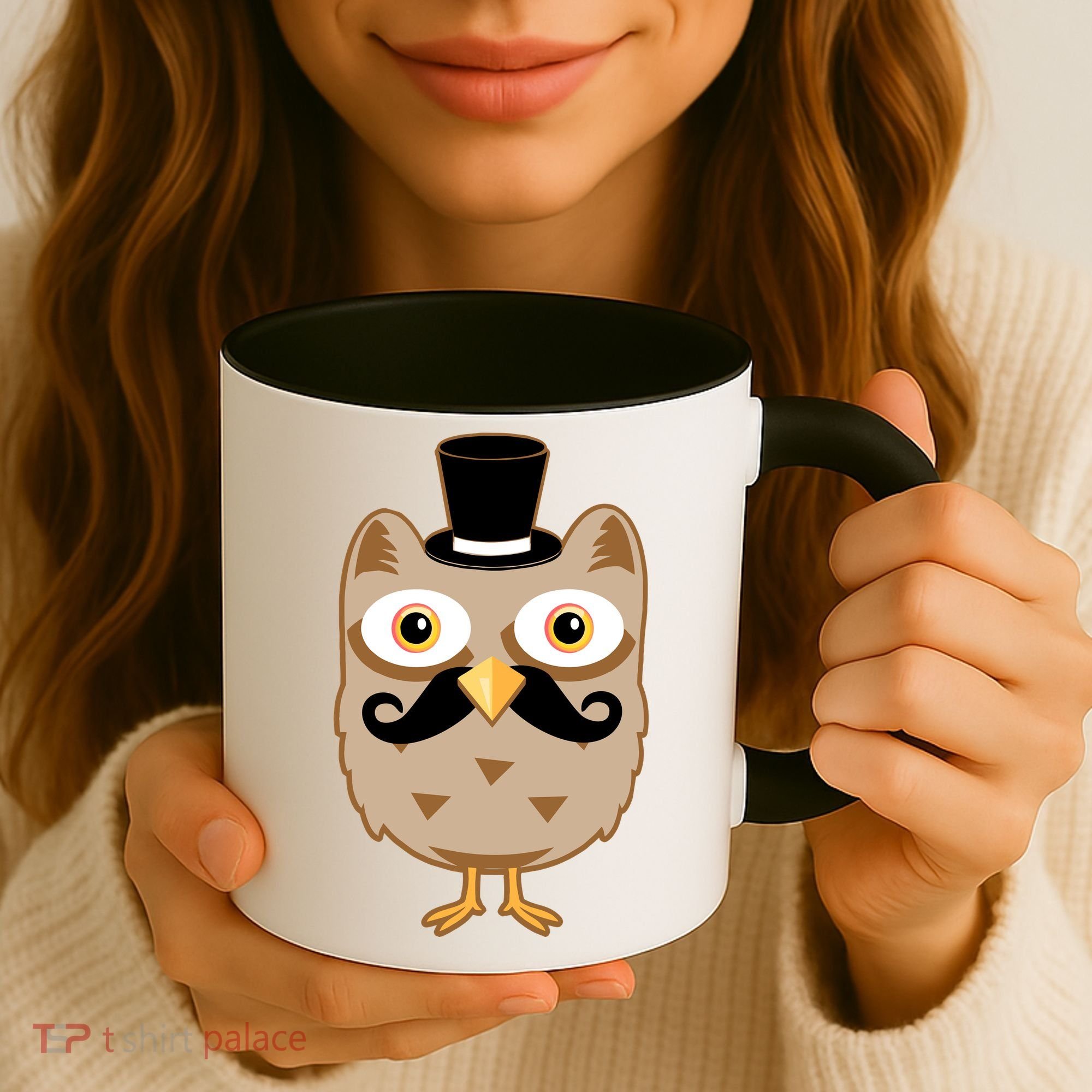 Mustache Owl With Hat Coffee Mug