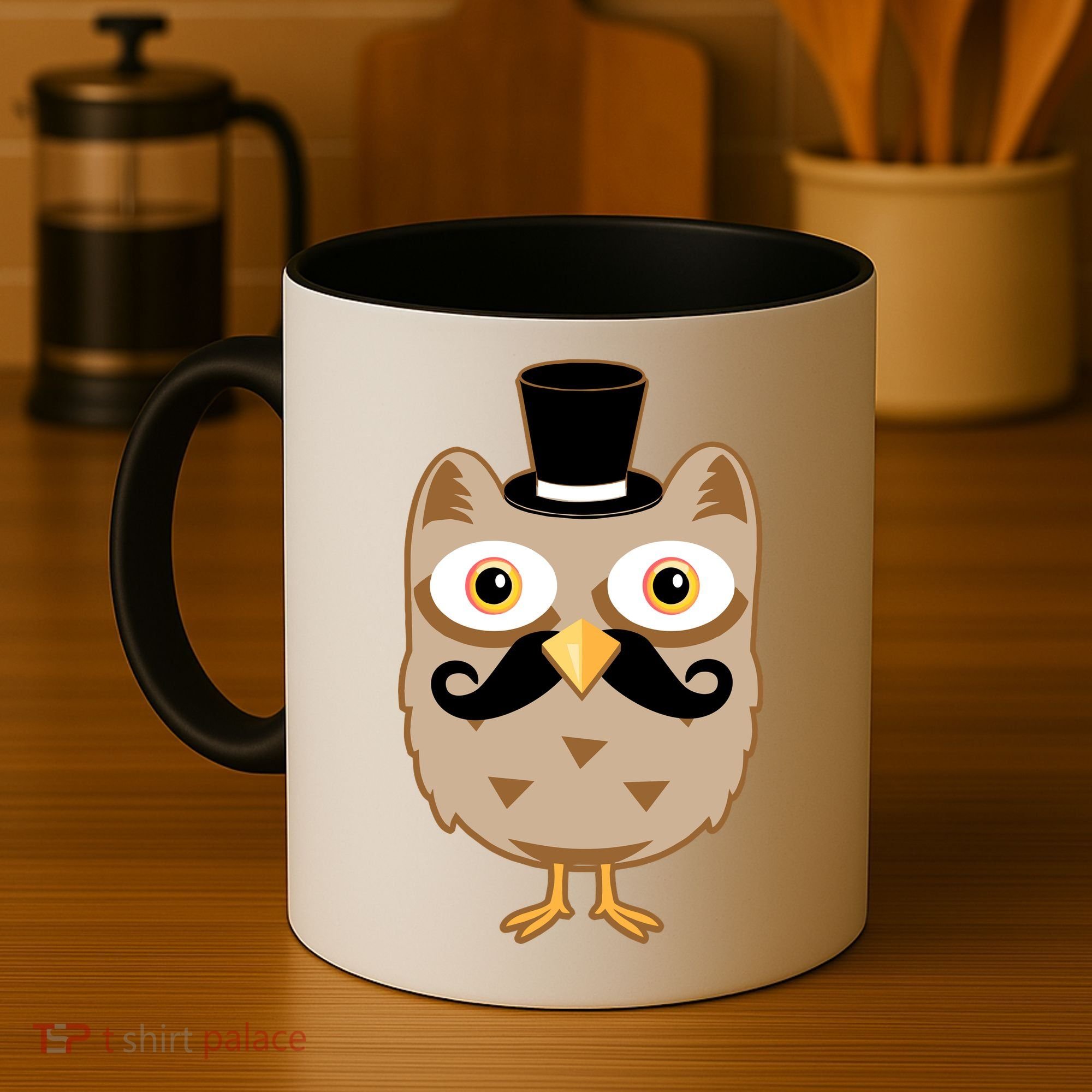 Mustache Owl With Hat Coffee Mug