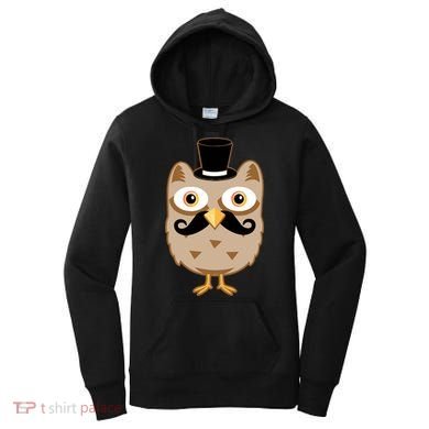 Mustache Owl With Hat Women's Hoodie