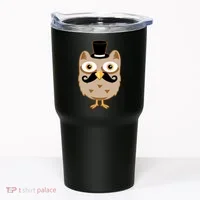 Mustache Owl With Hat Tumbler thumb 0