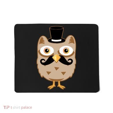 Mustache Owl With Hat Mousepad