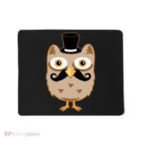 Mustache Owl With Hat Mousepad thumb 0