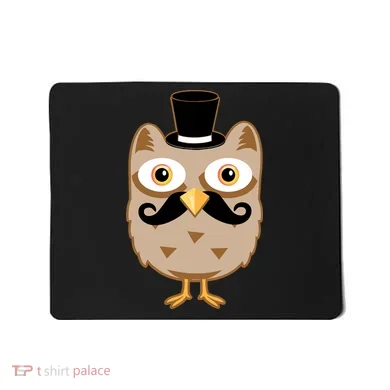 Mustache Owl With Hat Mousepad