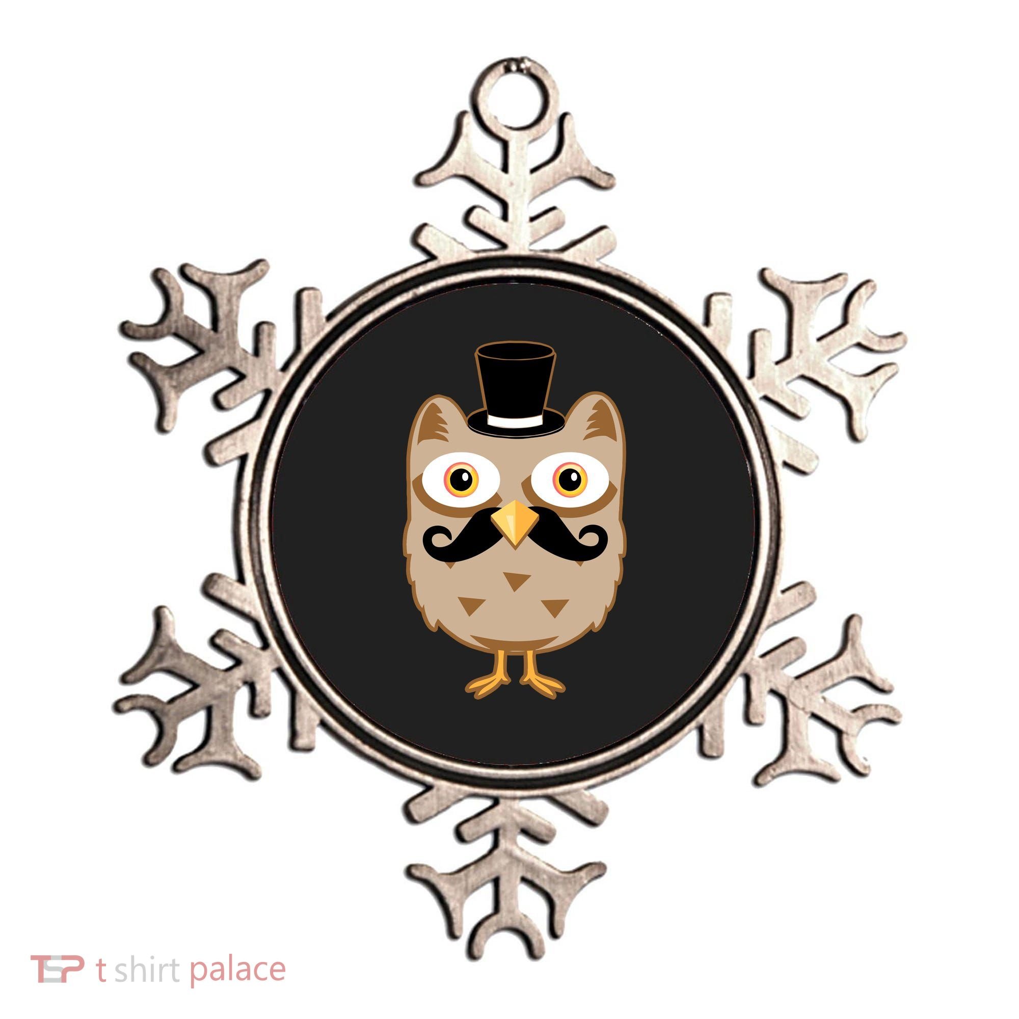 Mustache Owl With Hat Ornament