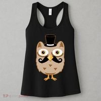 Mustache Owl With Hat Women's Tank Top thumb 3