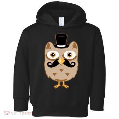 Mustache Owl With Hat Toddler Hoodie