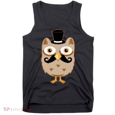 Mustache Owl With Hat Tank Top