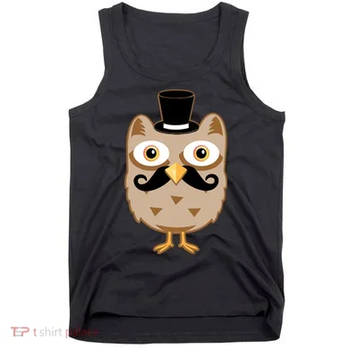 Mustache Owl With Hat Tank Top