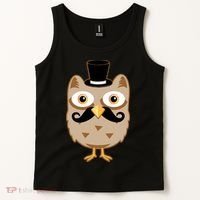 Mustache Owl With Hat Tank Top thumb 2