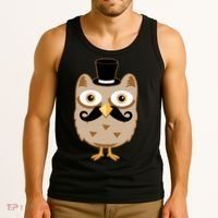 Mustache Owl With Hat Tank Top thumb 3