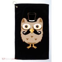 Mustache Owl With Hat Golf Towel thumb 0
